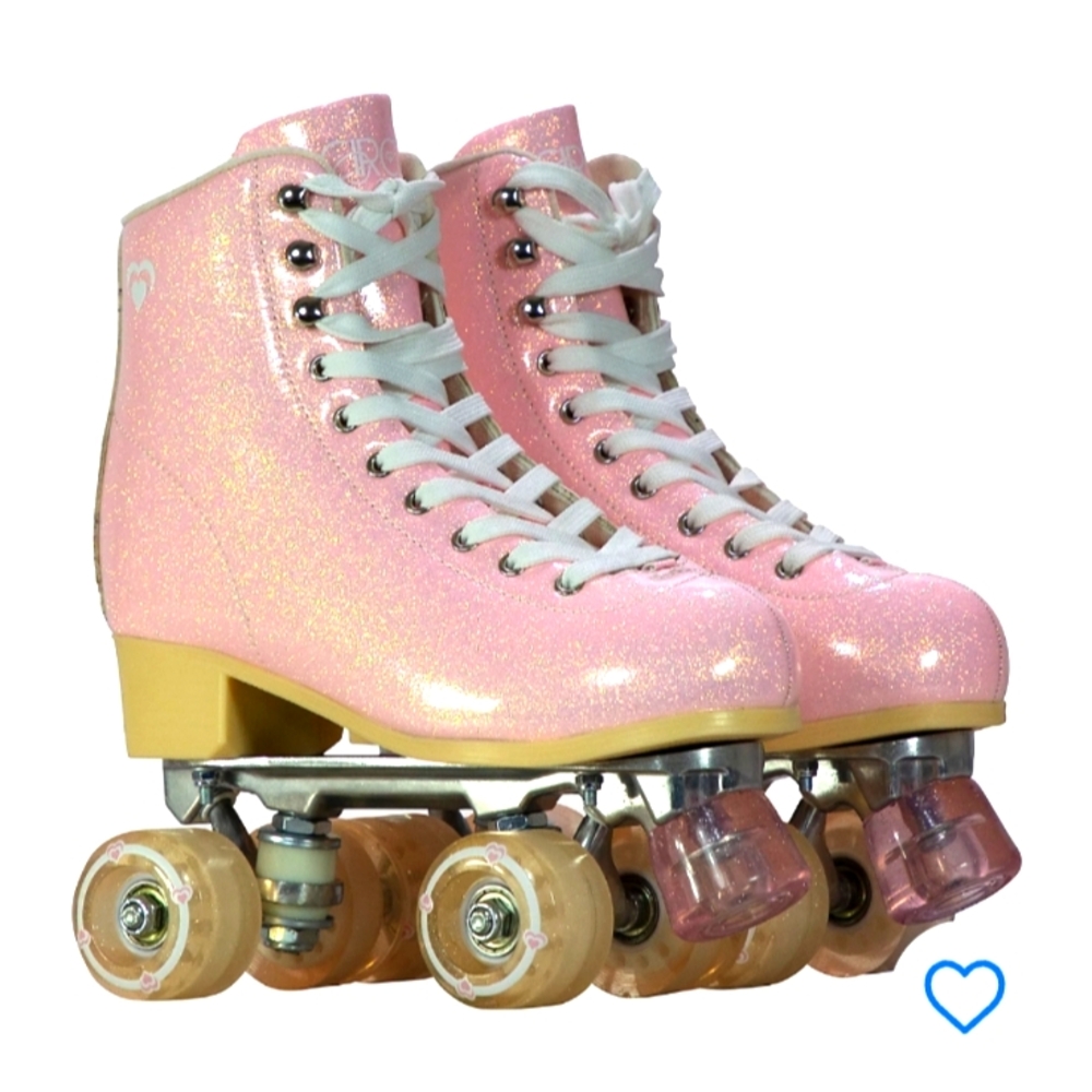 Brand New In Box Women's Quad Skates Circle Society Sparkly Pink Roller Skates